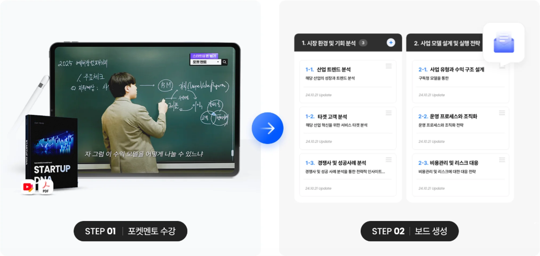 포켓멘토 수강 후 빌드업 보드 생성